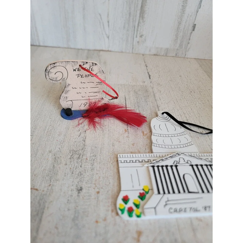 Vintage cats paw DC Capital declaration of Independence ornament Xmas set
